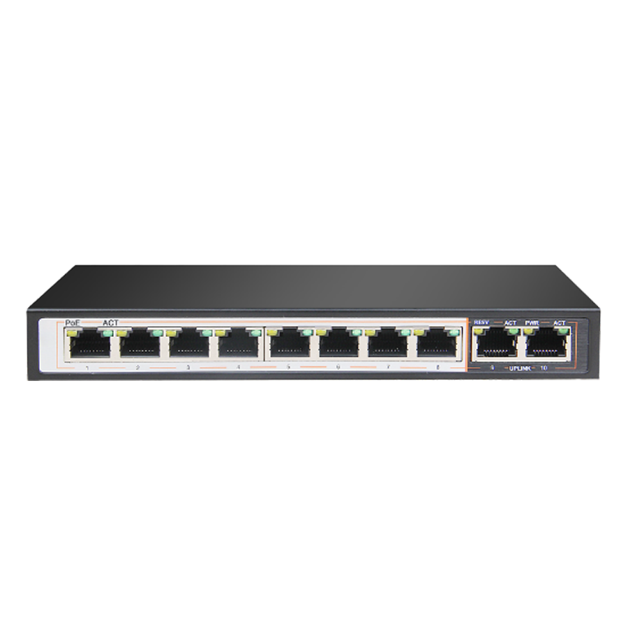 8GE PoE+ 2GE Uplink 250m PoE Switch DGS-F1010P-E